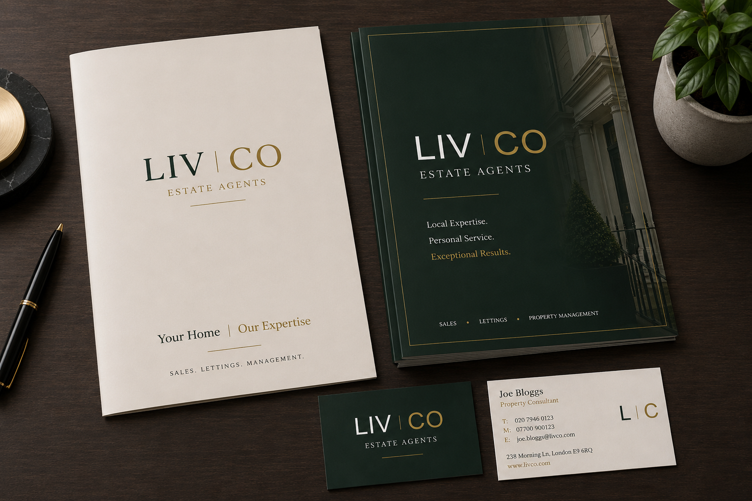 Livco branding and print suite